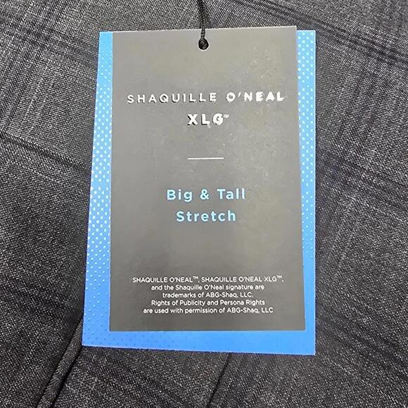 Big and Tall Plaid Stretch Fabric Regular Fit Suit Jacket | Shaquille O'Neal XLG - Picture 12 of 14